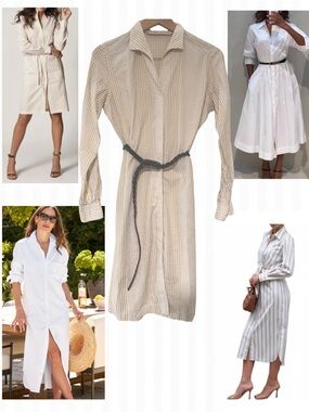 Sarah Alexandra shirt Dress Sz 6 Gold Coast white yellow button up pocket collar